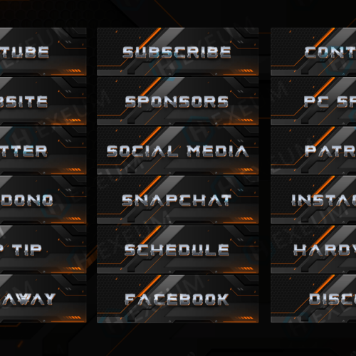 Futuristic Metallic Twitch Panels