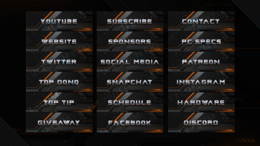 Futuristic Metallic Twitch Panels