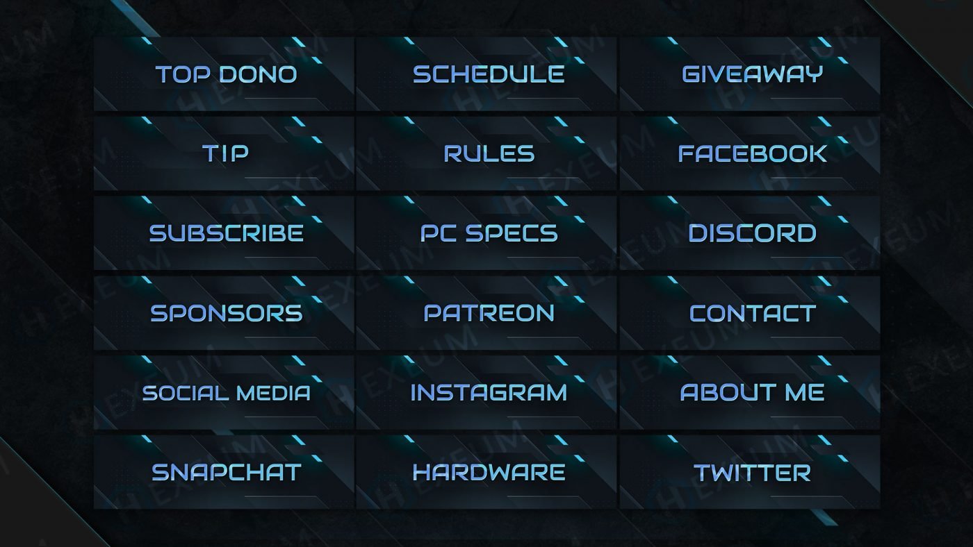 Blue Twitch Panels