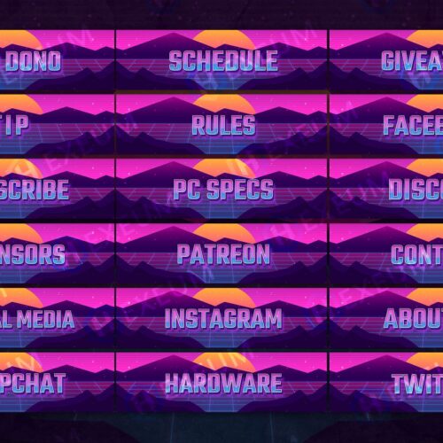 Synthwave Twitch Panels