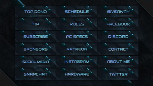 Blue Twitch Panels