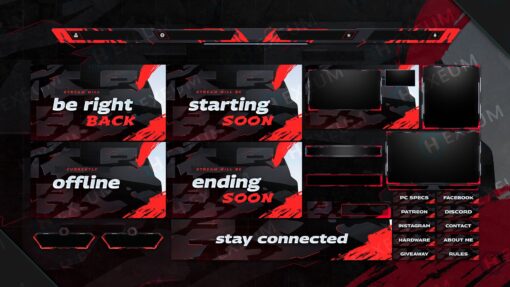 Japanese twitch Overlay package stream layout