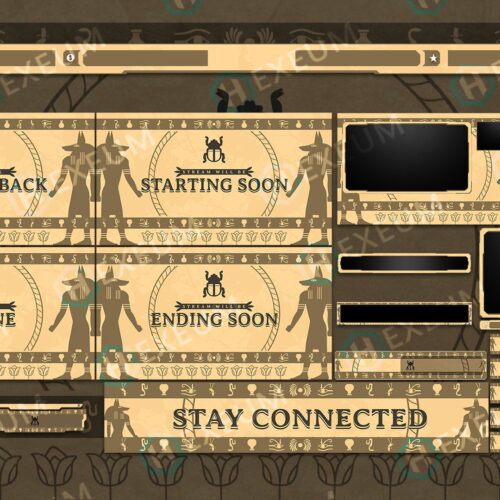 egypt twitch overlay package stream layout