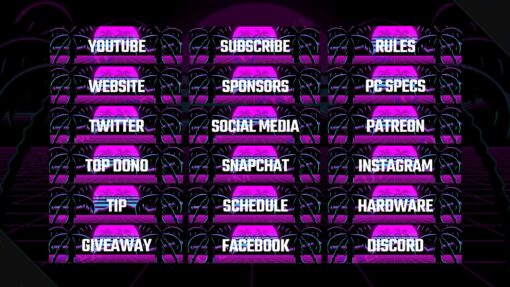 Synthwave Twitch Panels
