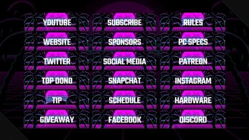 Synthwave Twitch Panels