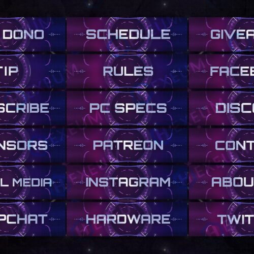 Neon Twitch Panels