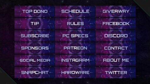 Neon Twitch Panels