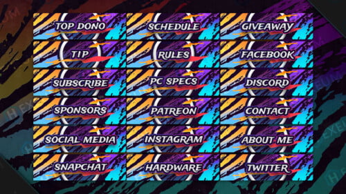 Multicolored Twitch Panels
