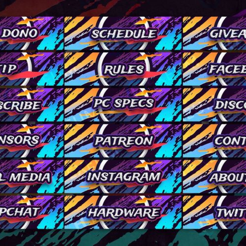 Multicolored Twitch Panels
