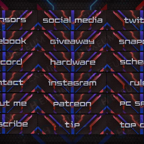 Neon Twitch Panels