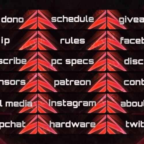 Red Twitch Panels