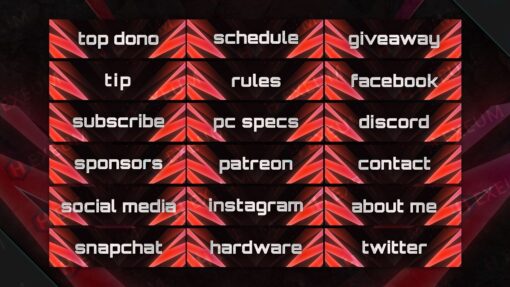 Red Twitch Panels