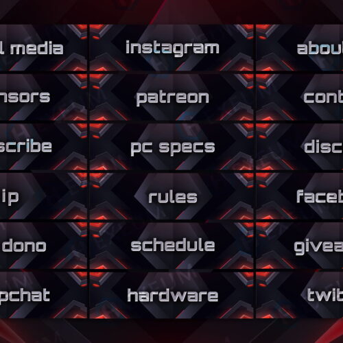 Red Twitch Panels