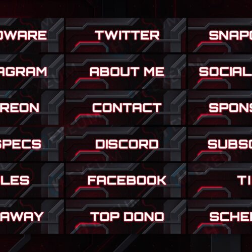 Red Twitch Panels