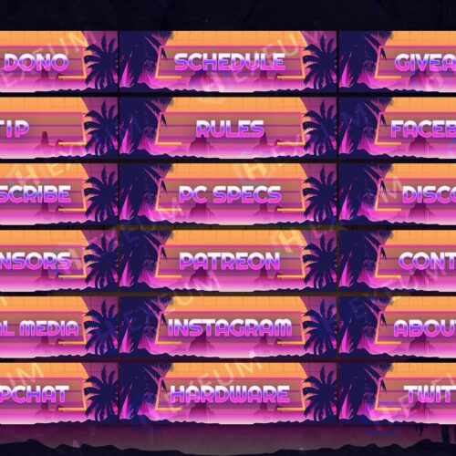Synthwave Twitch Panels