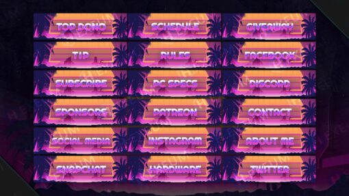 Synthwave Twitch Panels