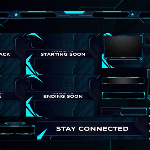 Blue Animated Twitch Package