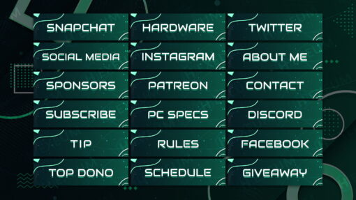 Green Twitch Panels