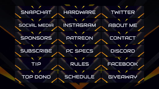 Orange Twitch Panels