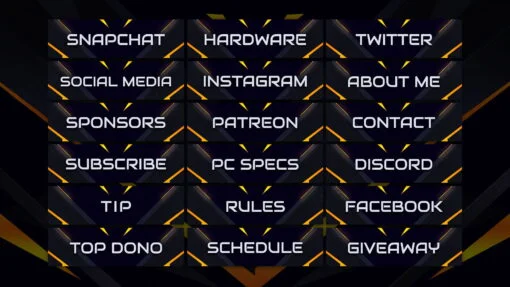 Orange Twitch Panels