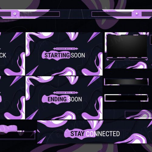 Purple Animated Stream Overlay