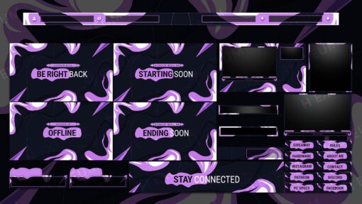 Purple Animated Stream Overlay