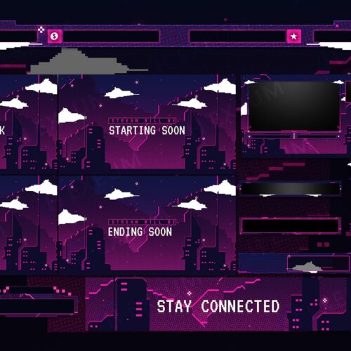 Pixel Animated Twitch Overlay
