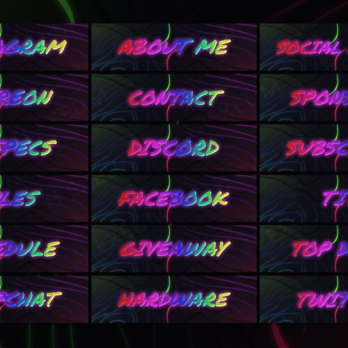 Neon Twitch Panels