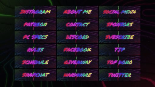 Neon Twitch Panels