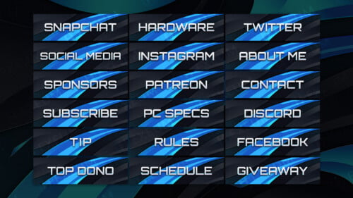 Blue Twitch Panels