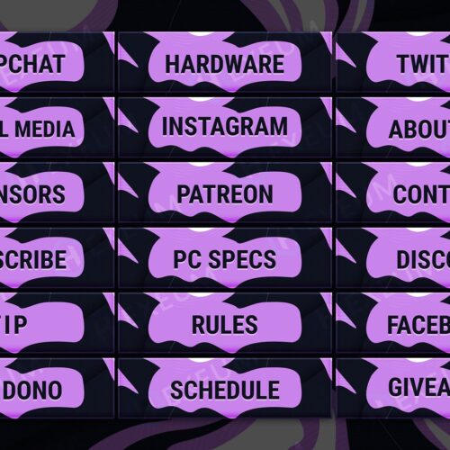 Purple Twitch Panels