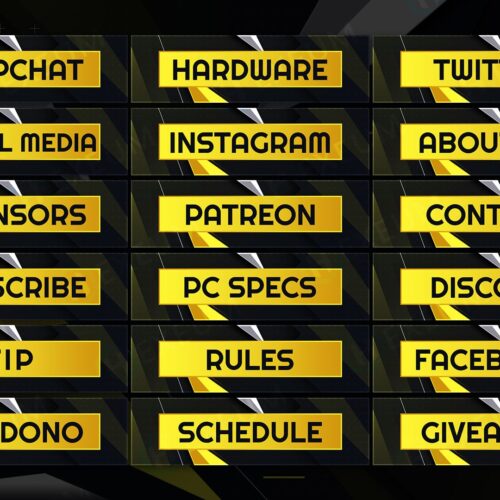 Yellow Twitch Panels