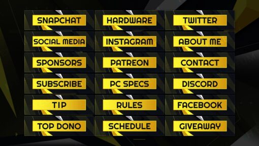 Yellow Twitch Panels