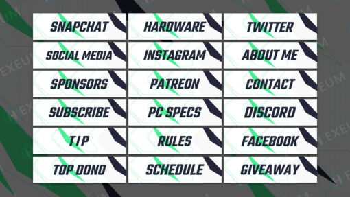 Green Twitch Panels