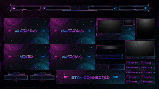 Neon Animated Stream Overlay