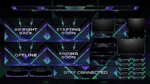 Green Animated Stream Overlay