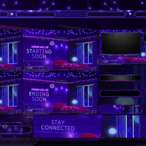 cozy twitch overlay package stream layout