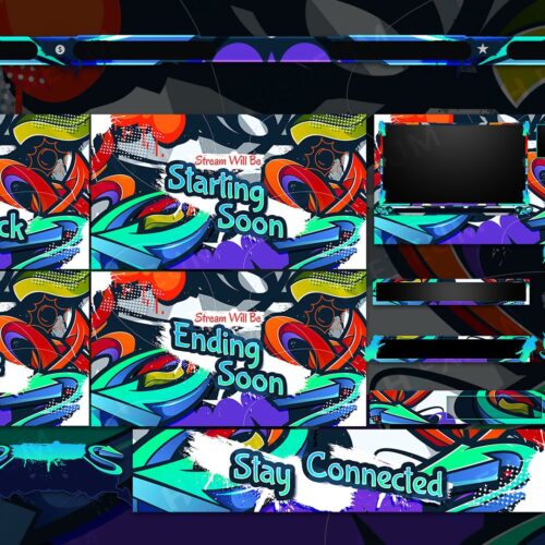 Graffiti Twitch Overlay package stream layout