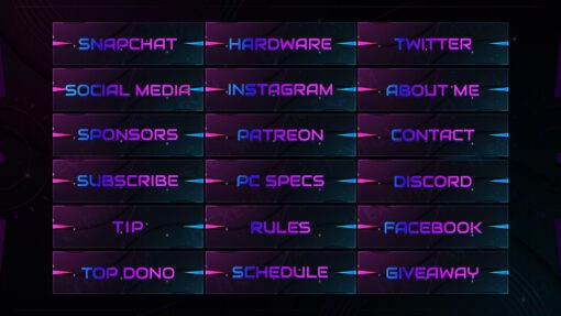 Neon Twitch Panels