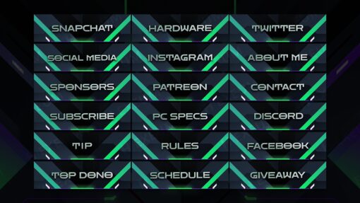 Green Twitch Panels