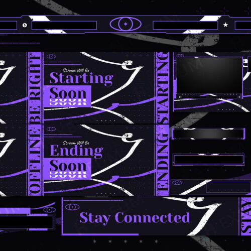 Purple Animated Stream Overlay