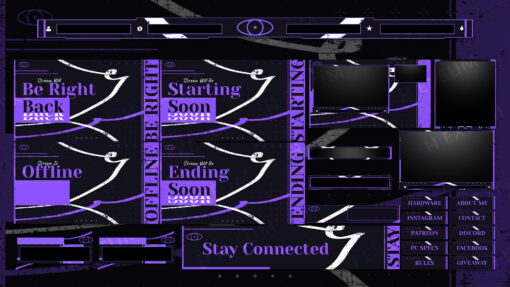 Purple Animated Stream Overlay