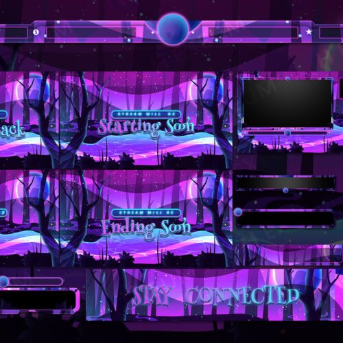 enchanted forest twitch overlay package stream layout