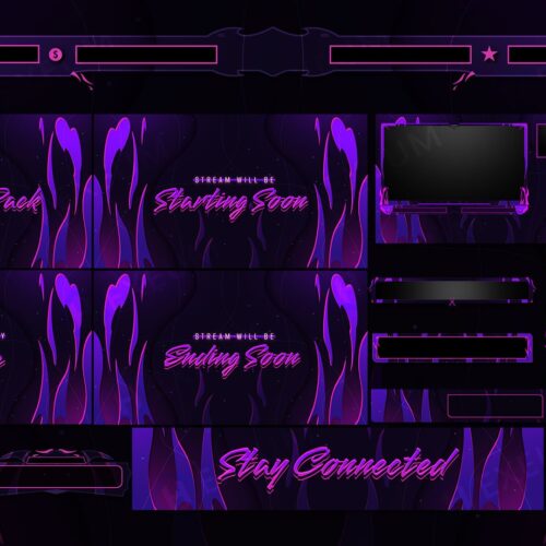 Purple Animated Stream Overlay