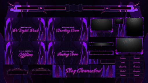Purple Animated Stream Overlay