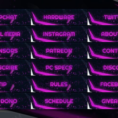 Pink and White Twitch Panels