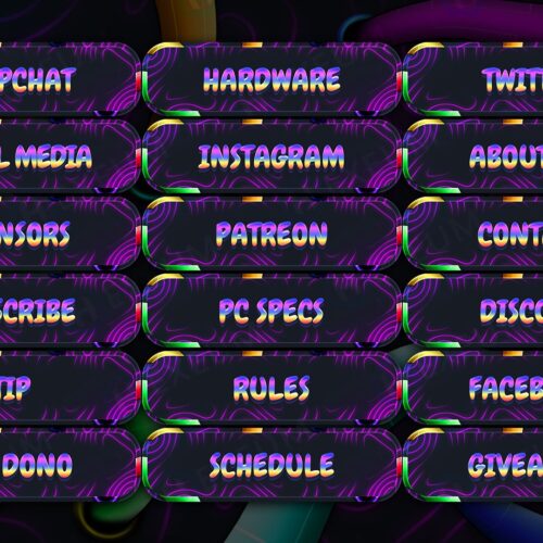 Multicoloured Twitch Panels