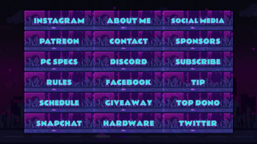 Pixel City Twitch Panels