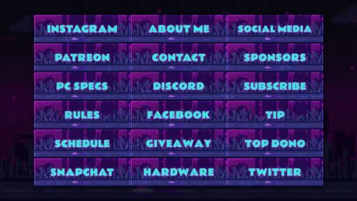 Pixel City Twitch Panels