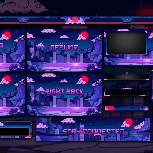 Lofi City Animated Twitch Overlay